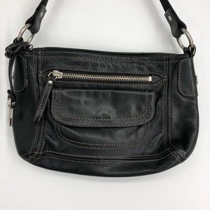 FOSSIL Black Leather Shoulder Bag